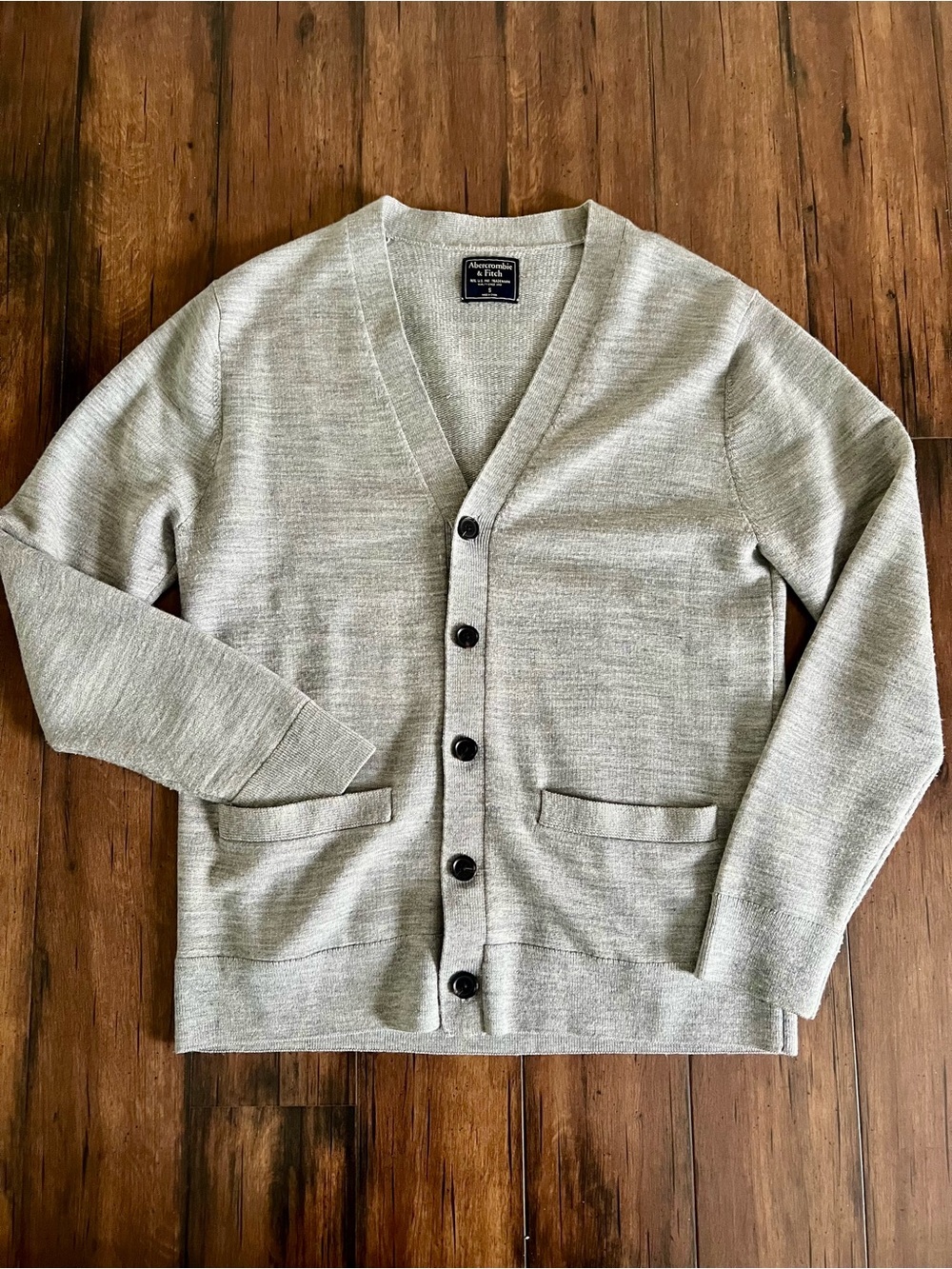Abercrombie & Fitch Gray Merino Wool Blend Cardigan Men’s Sweater - Size S